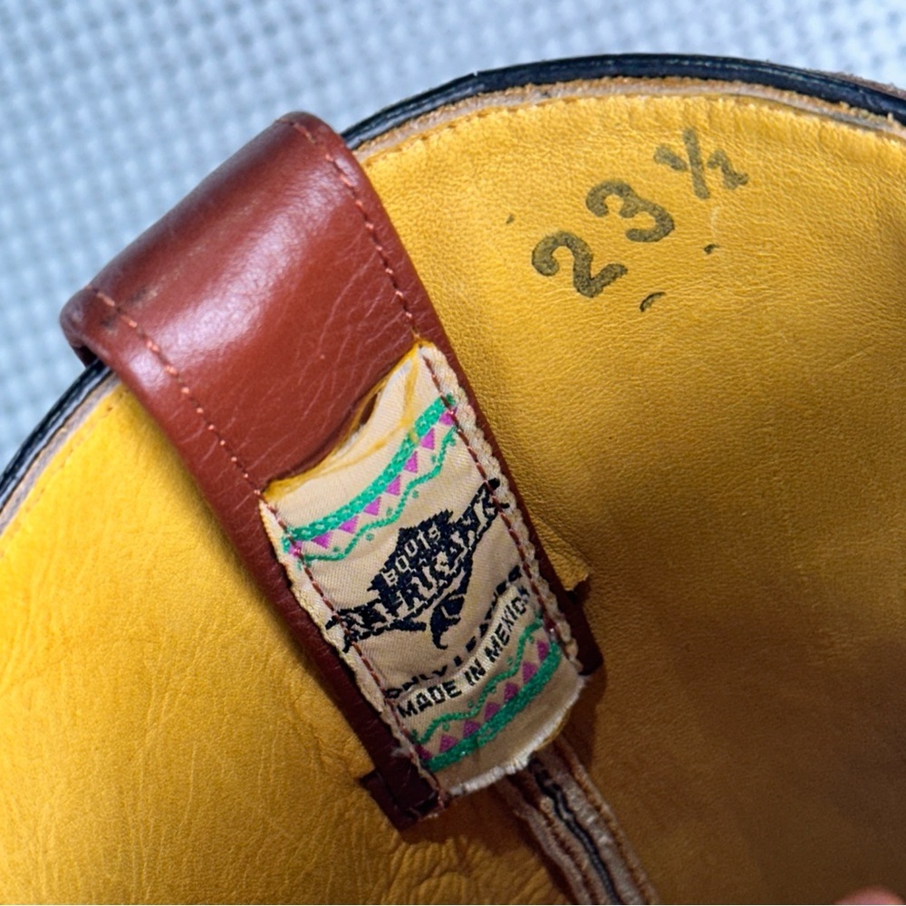 African Boot Co western python leather cowboy boo… - image 12